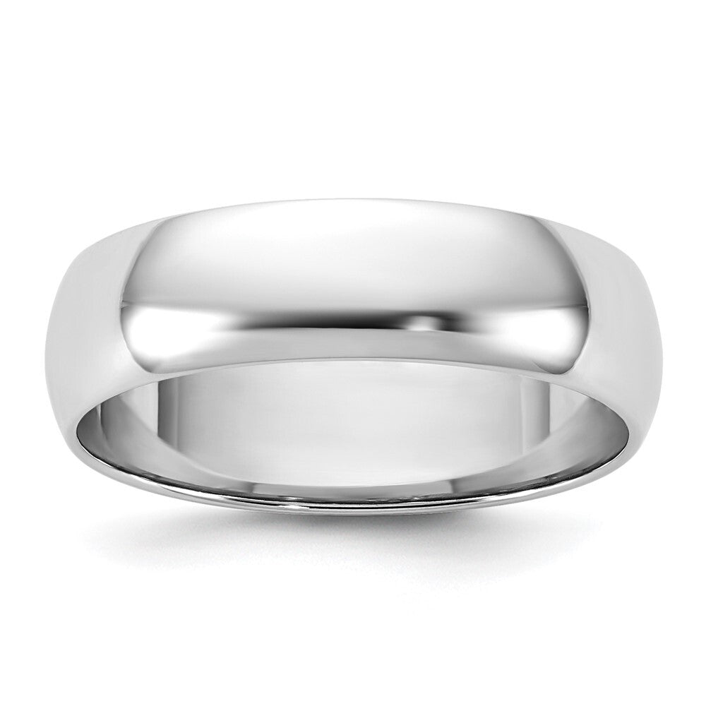 14k White Gold 5.5mm LTW Half Round Band Size 7