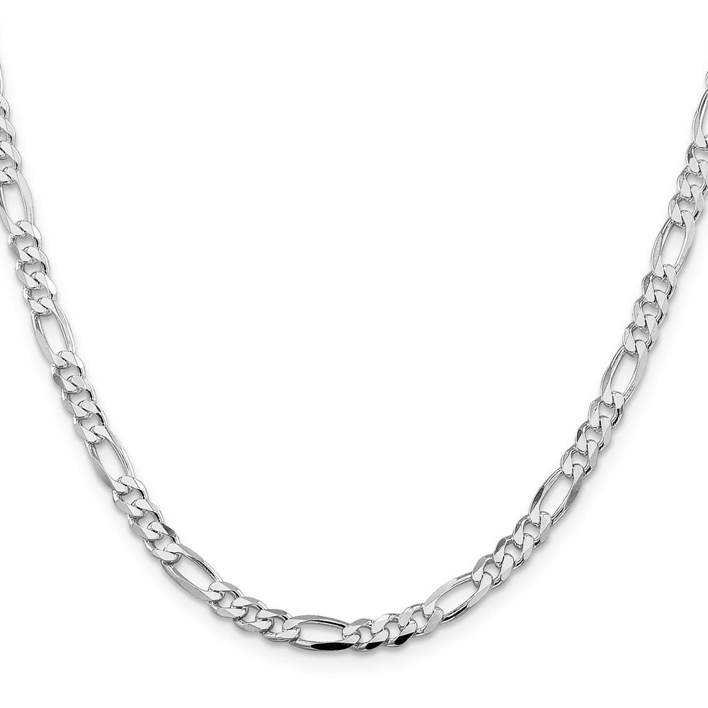 Sterling Silver Rhodium-plated 4.5mm Figaro Chain Necklace