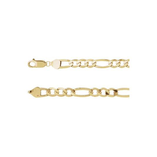 14k Yellow Gold 6.5 mm Figaro Chain Necklace Fine Gift for Women  18"