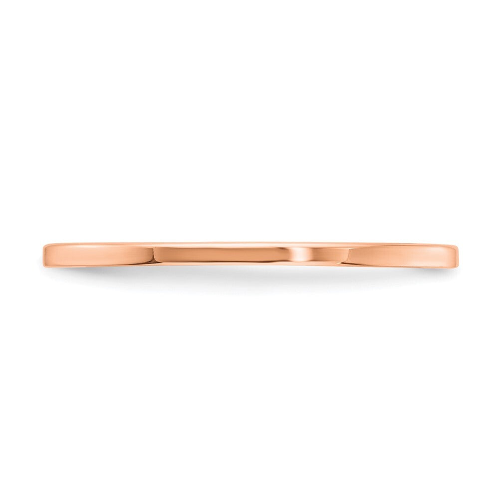 14K Rose Gold 1.2mm Flat Polished Stackable Band Size 5