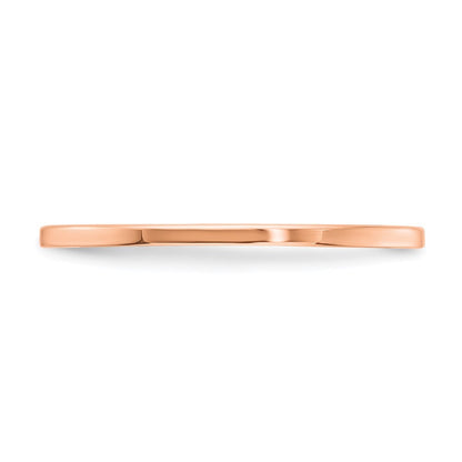 14K Rose Gold 1.2mm Flat Polished Stackable Band Size 5
