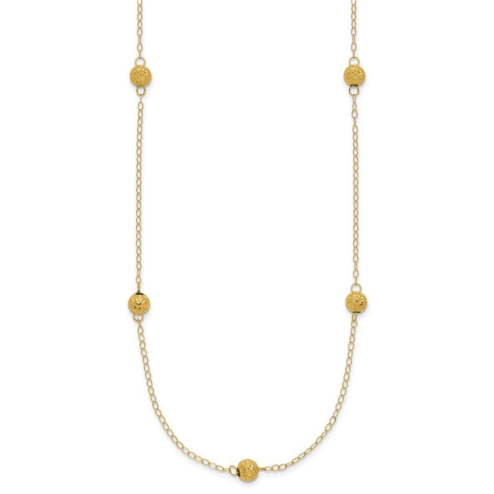 14k Yellow Gold Bead Necklace