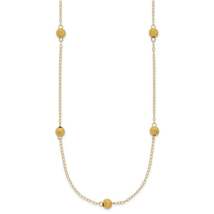 14k Yellow Gold Bead Necklace