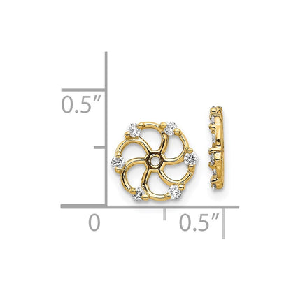 14k Yellow Gold AA Diamond Earring Jacket