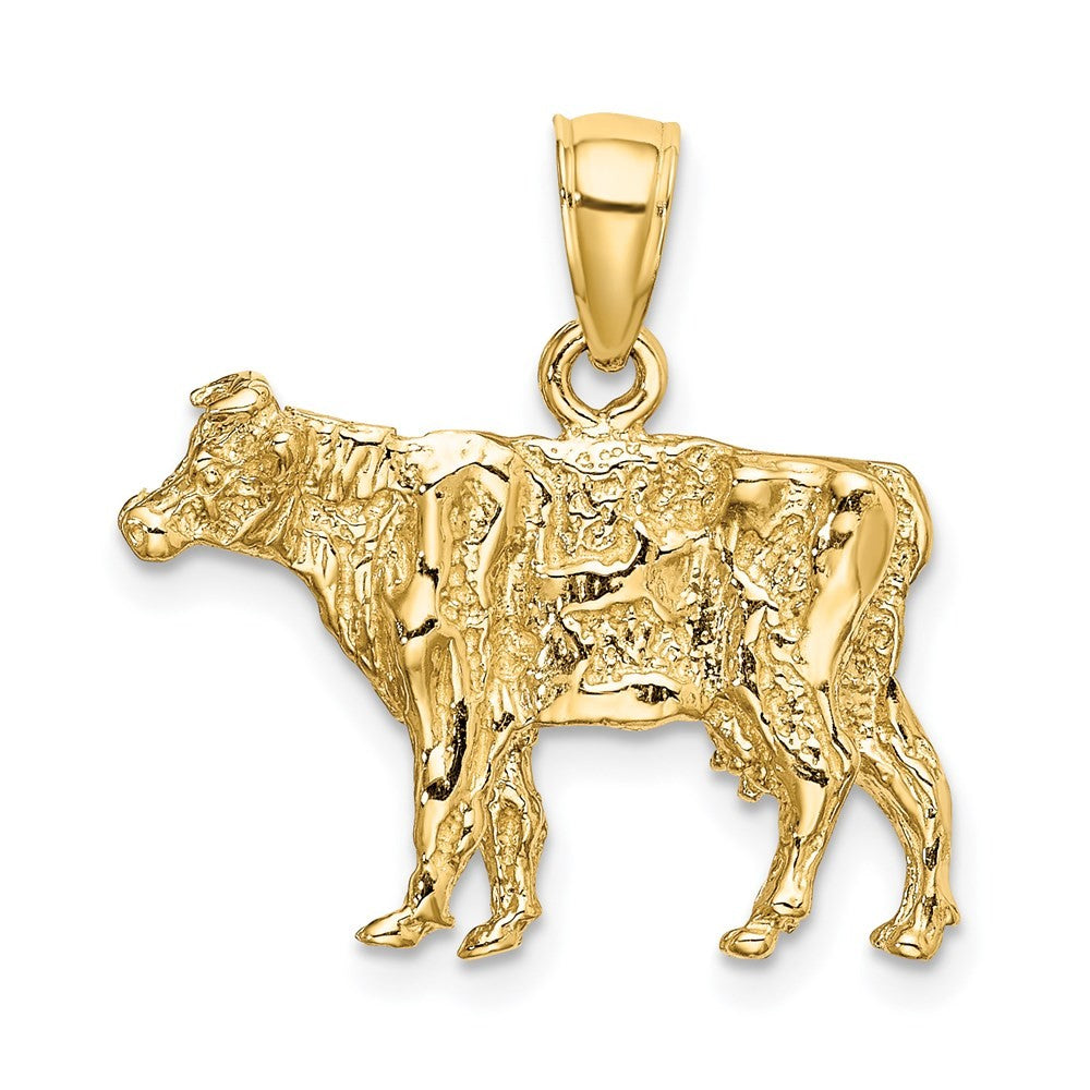 14k Yellow Gold 3-D Cow Charm