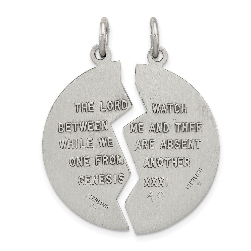 Sterling Silver Antiqued Mizpah Charm Holiday Gift for Women