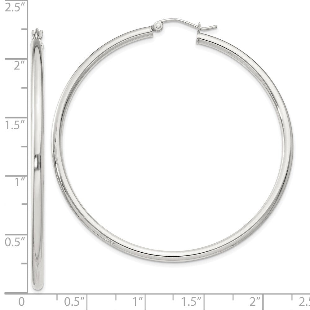 Sterling Silver 2.5mm Round Hoop Earrings