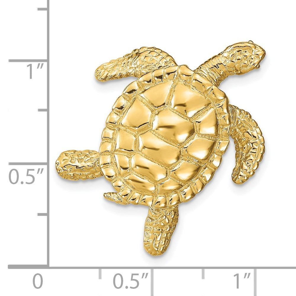 14k Yellow Gold Sea Turtle Slide