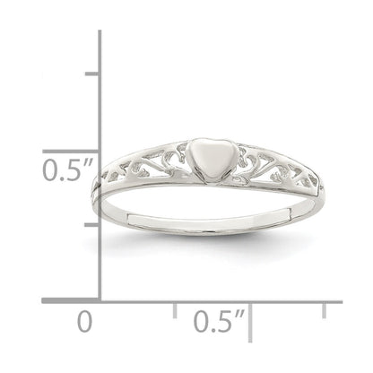 Sterling Silver Heart Ring Size 6