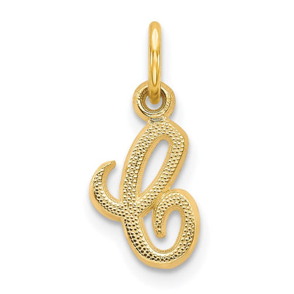 14k Yellow Gold Script Letter C Initial Charm