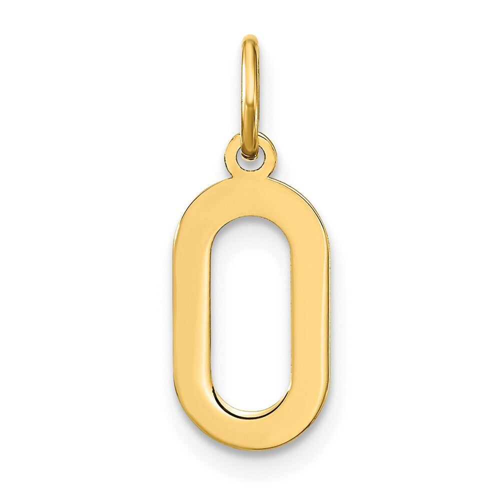 14k Yellow Gold Letter O Initial Pendant for Women