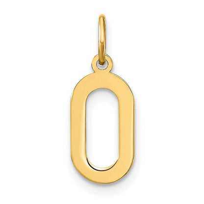 14k Yellow Gold Letter O Initial Pendant for Women