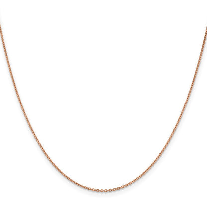 14K Rose Gold 22 inch 1.4mm Diamond-cut Cable Chain Necklace