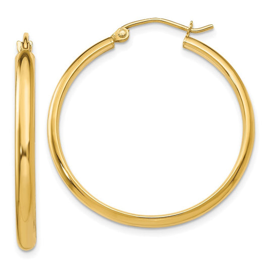 14k Yellow Gold Polished Hoop Earring