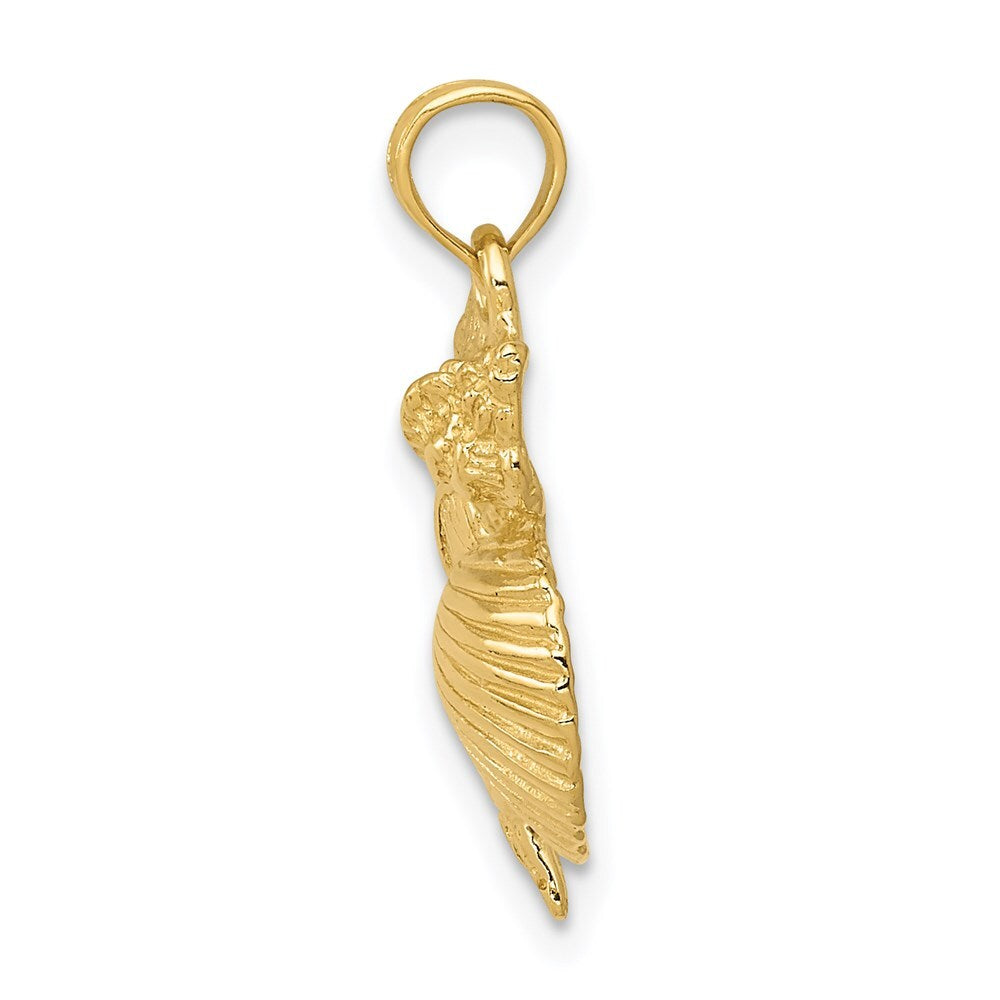 14k Yellow Gold Four Shell Cluster Pendant for Women