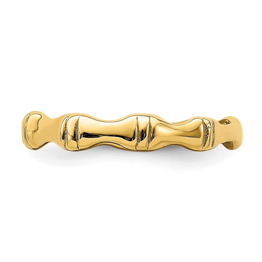 14K Yellow Gold Polished Bamboo Band Size 7