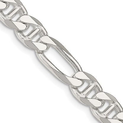Sterling Silver 8.25mm Figaro Anchor Chain Necklace