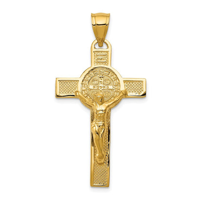 14k Yellow Gold San Benito 2-Sided Crucifix Pendant