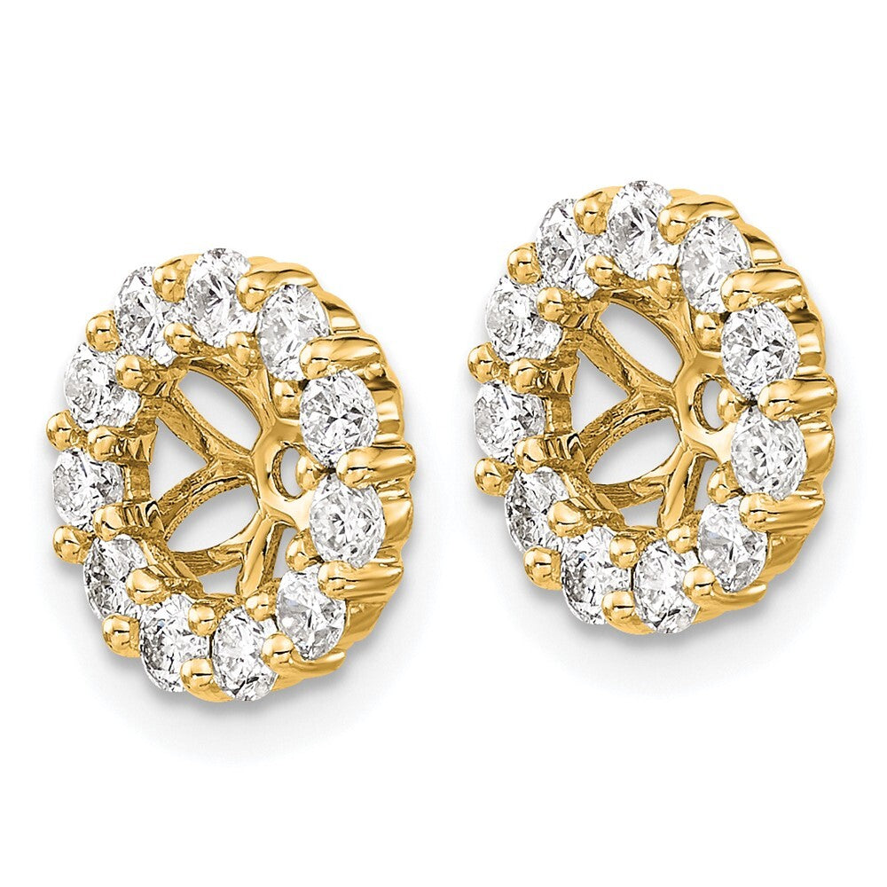 14k Yellow Gold Diamond Earring Jackets