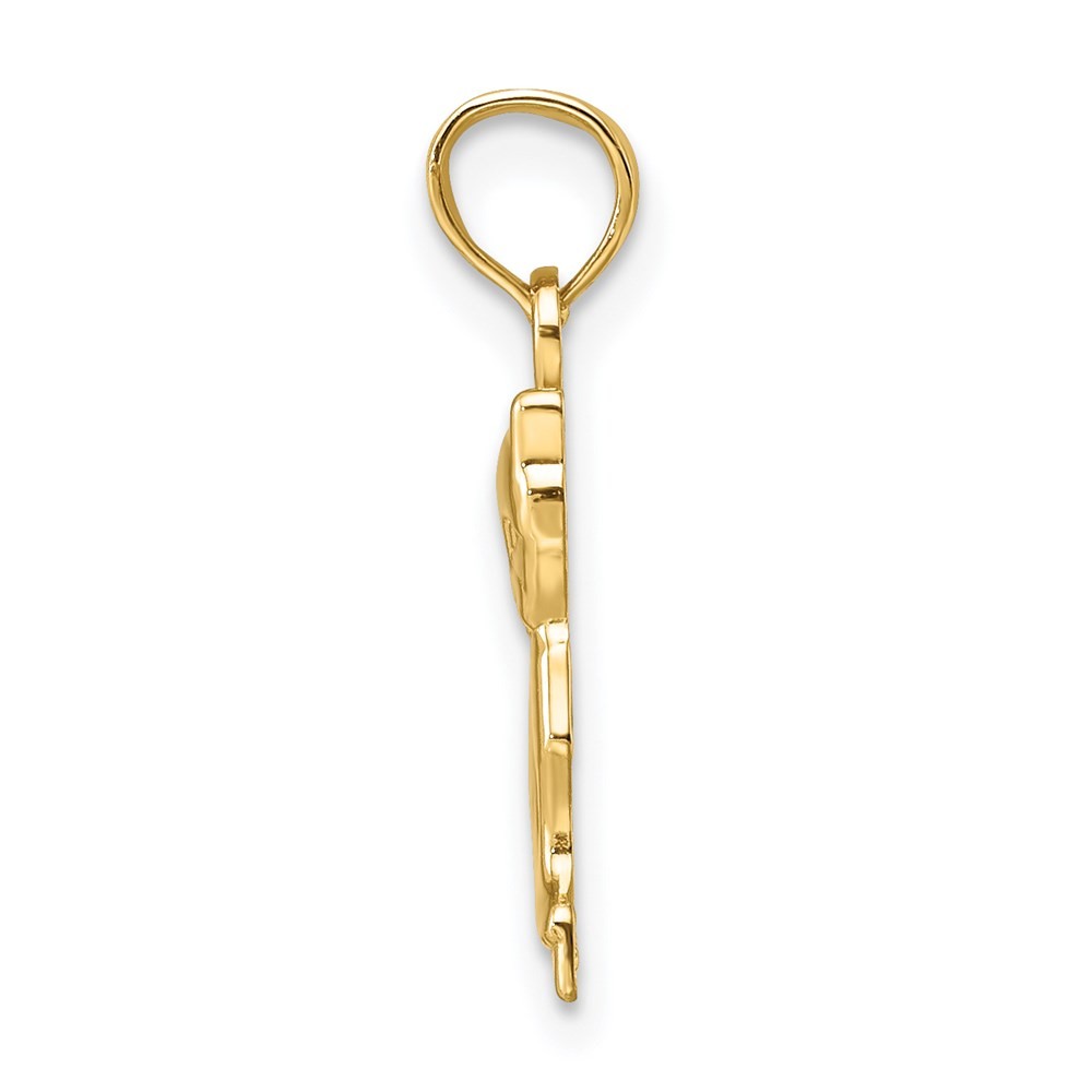 14k Yellow Gold Mini Sitting Kitten Charm