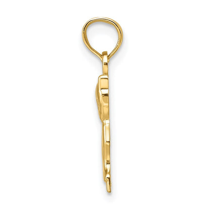 14k Yellow Gold Mini Sitting Kitten Charm