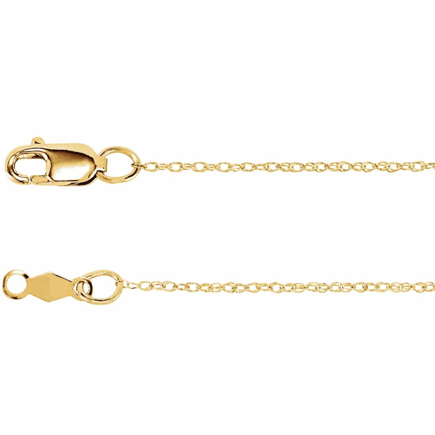 14k Yellow Gold .75 mm Rope 24" Chain Necklace Fine Gift for Women