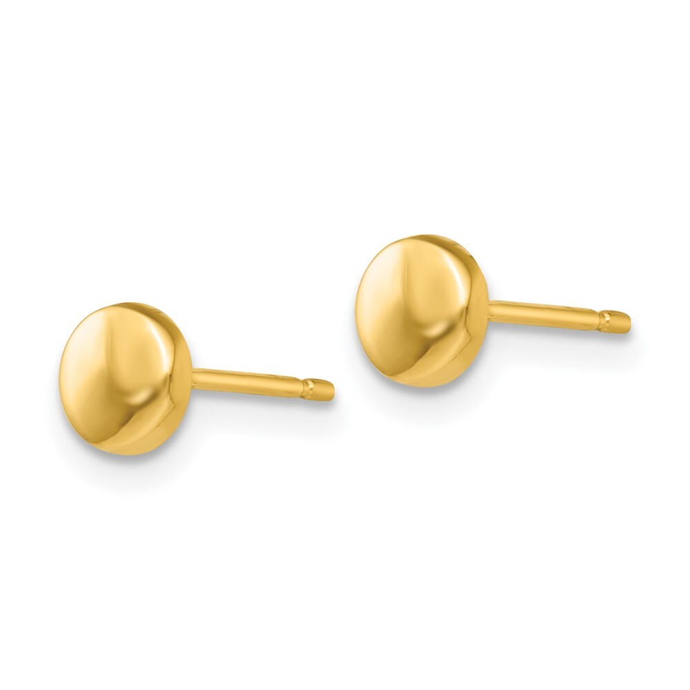 14k Yellow Gold Polished Half Ball Stud Earrings Gift for Women