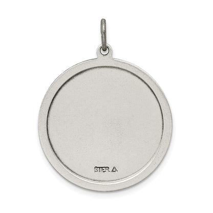 Sterling Silver Antiqued Saint Jude Thaddeus Medal Pendant