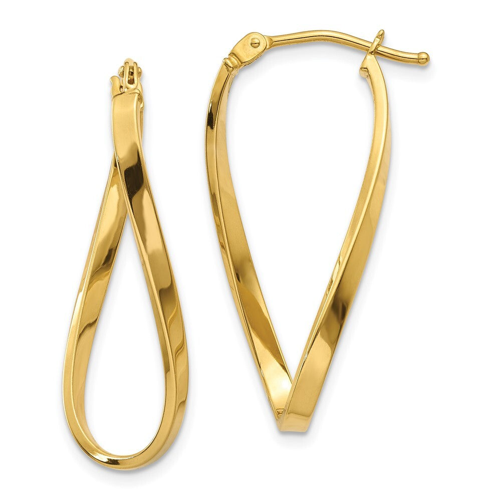 14k Yellow Gold Small Twisted Stud Earrings Gift for Women