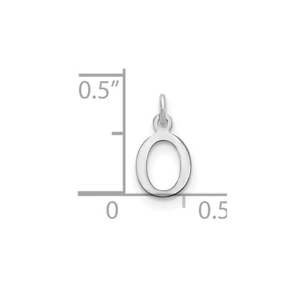 14k White Gold Cutout Letter O Initial Pendant for Women