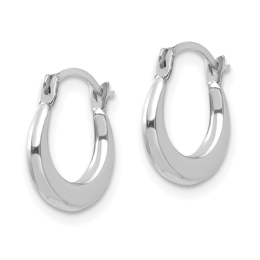 14k White Gold Small Hoop Earrings Gift for Women