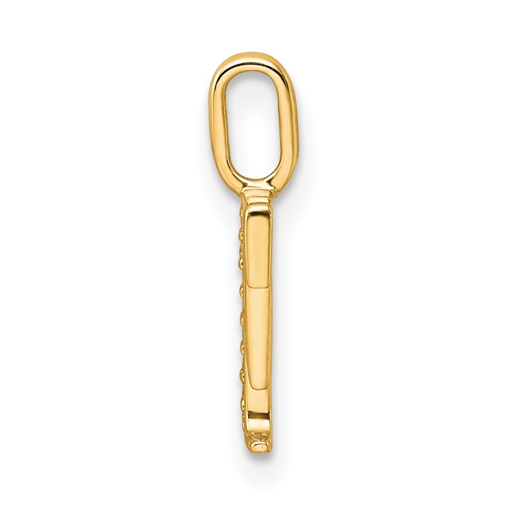 14k Yellow Gold Diamond Letter F Initial Pendant