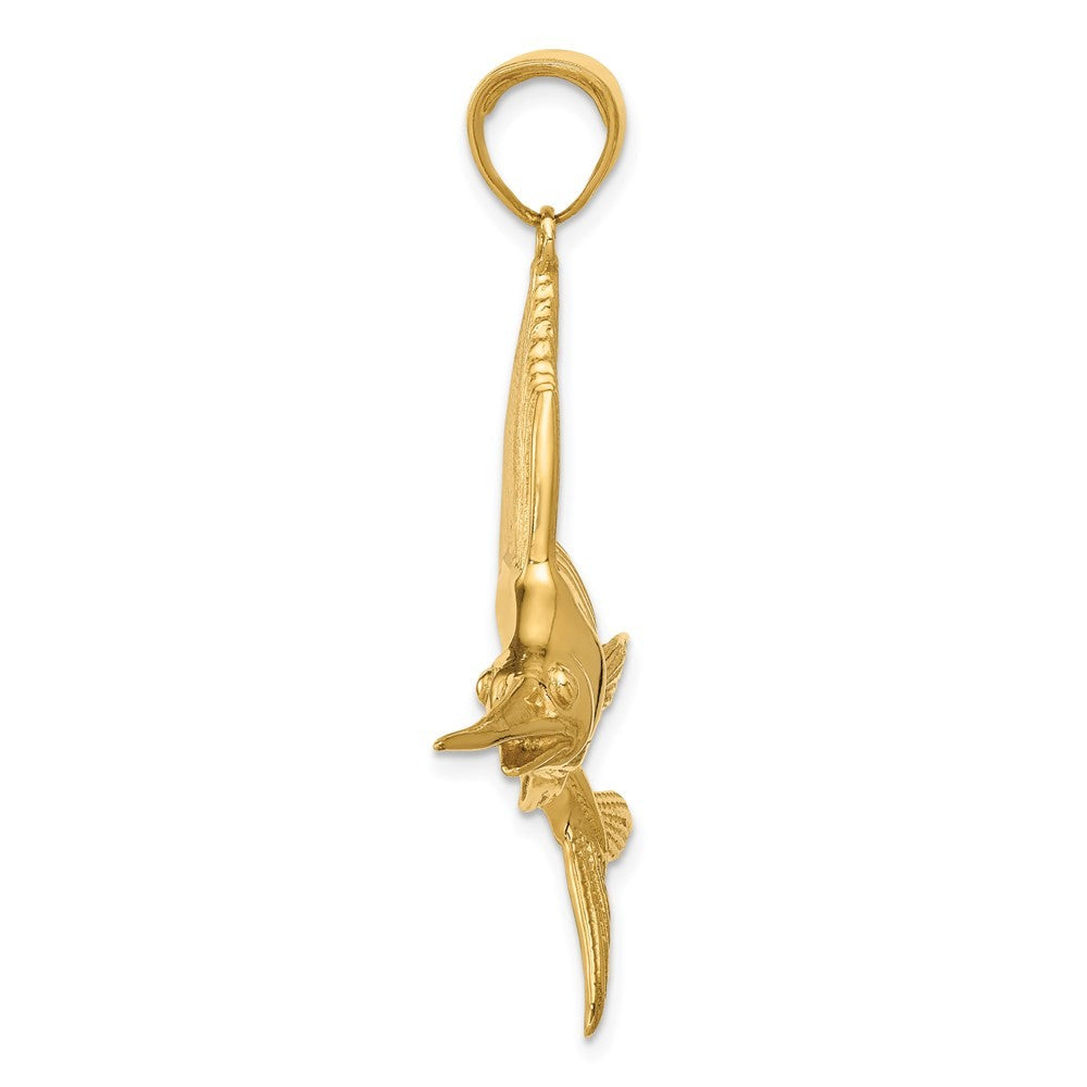 14k Yellow Gold Sailfish Pendant