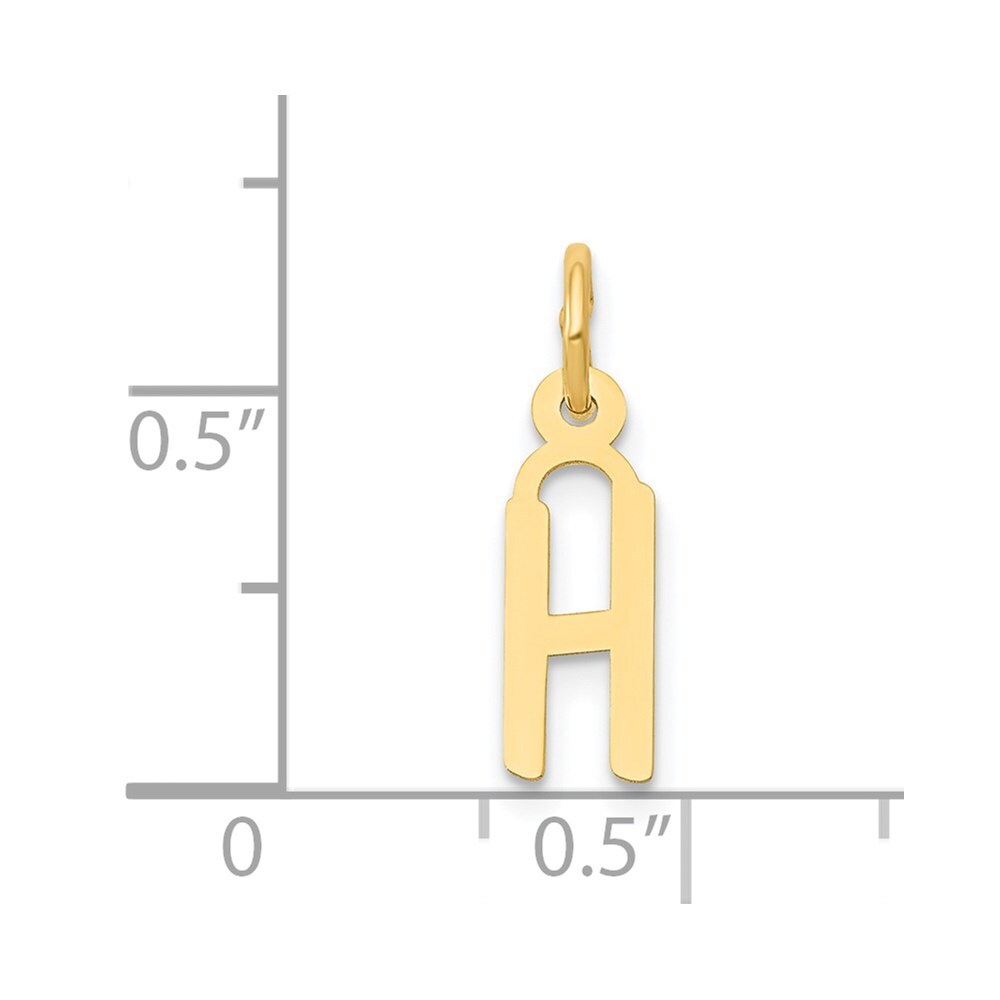 14k Yellow Gold Small Slanted Block Letter H Initial Charm Pendant for Women