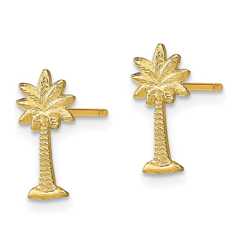 14k Yellow Gold Palm Tree Earrings