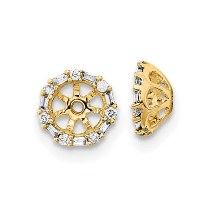 14k Yellow Gold Diamond Earring Jackets Gift for Women