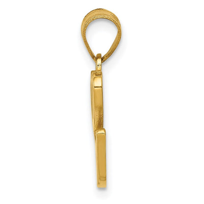14k Yellow Gold Script Letter G Initial Pendant for Women