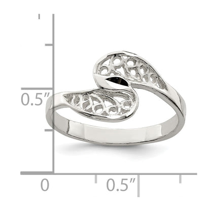 Sterling Silver Filigree Ring Size 6