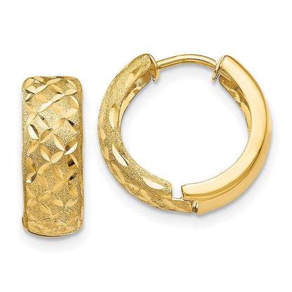 14k Yellow Gold 5mm Hinged Hoop Earrings Gift for Women