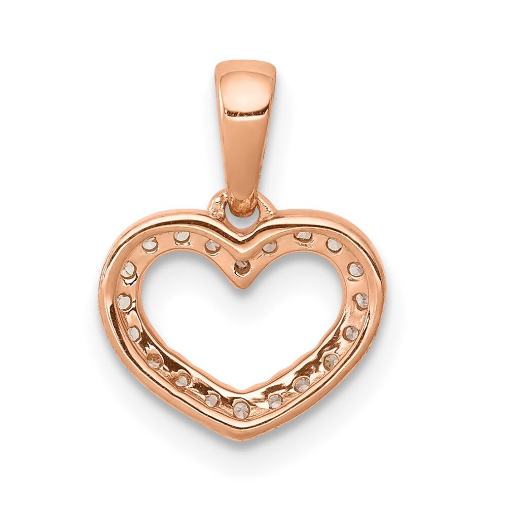 14k Rose Gold .03ct. Diamond Heart Pendant for Women