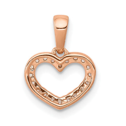 14k Rose Gold .03ct. Diamond Heart Pendant for Women