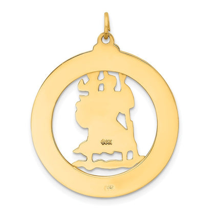 14k Yellow Gold Saint Christopher Medal Pendant