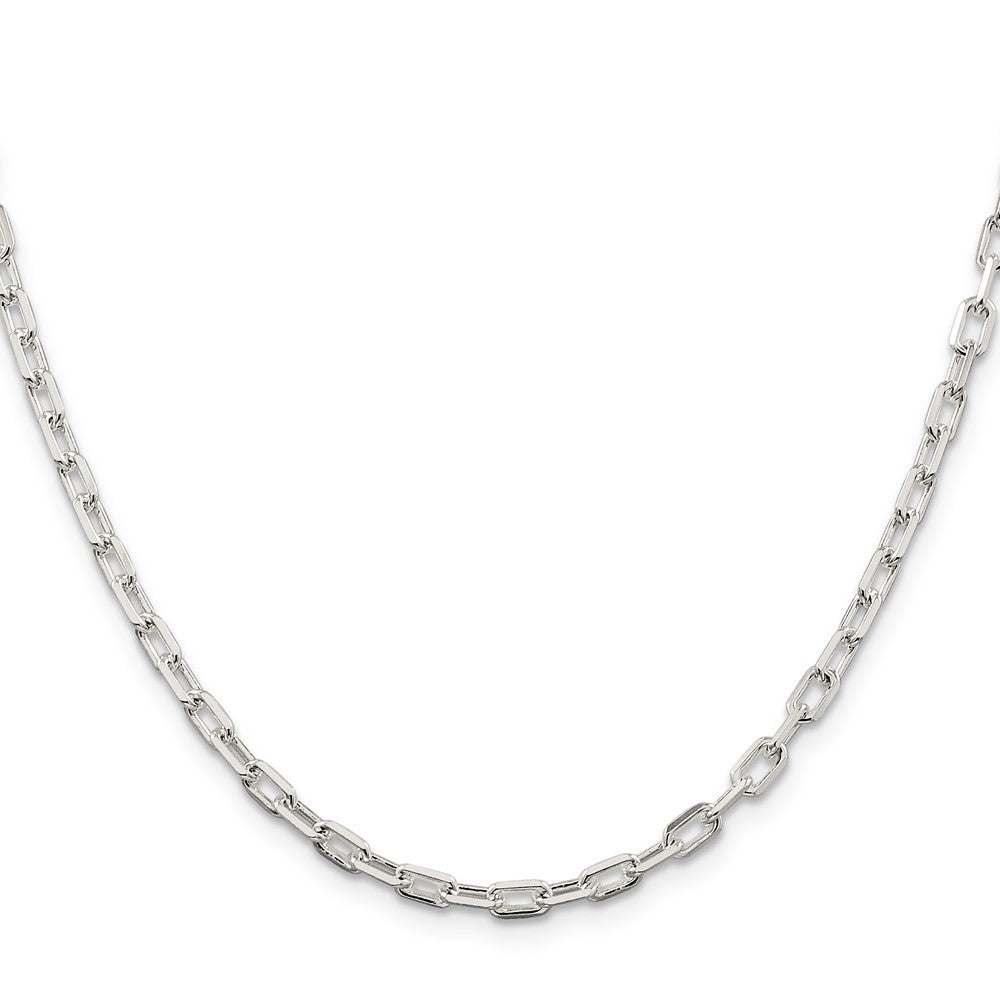Sterling Silver 3.75mm Diamond-cut Long Link Cable Chain Necklace