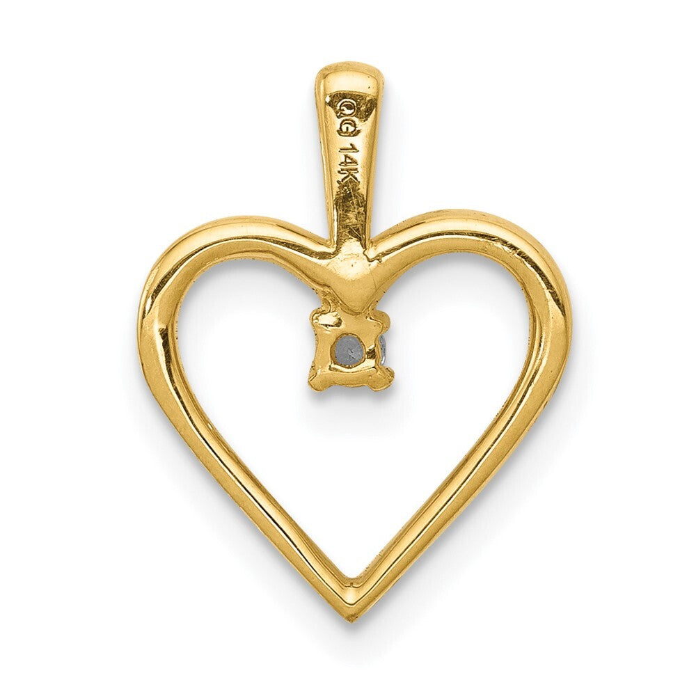 14k Yellow Gold Heart Pendant Mounting for Women