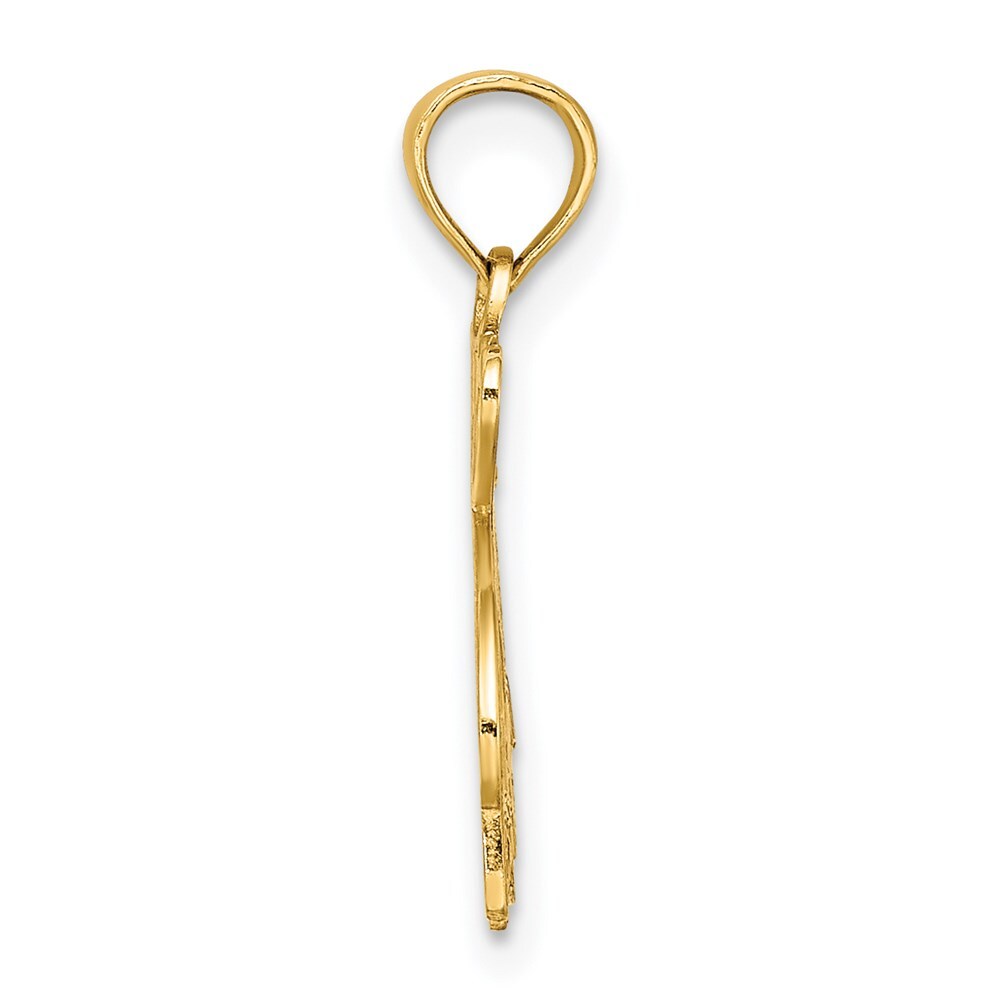 14k Yellow Gold I HEART SIESTA KEY with Dolphin Charm Pendant for Women