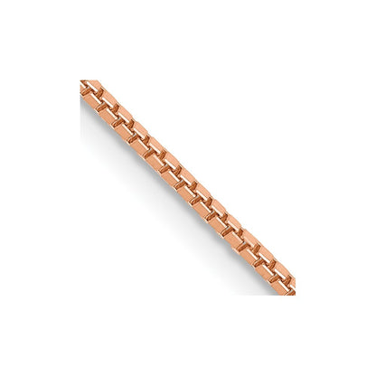 14K Rose Gold 16 inch 1mm Box Link Chain Necklace
