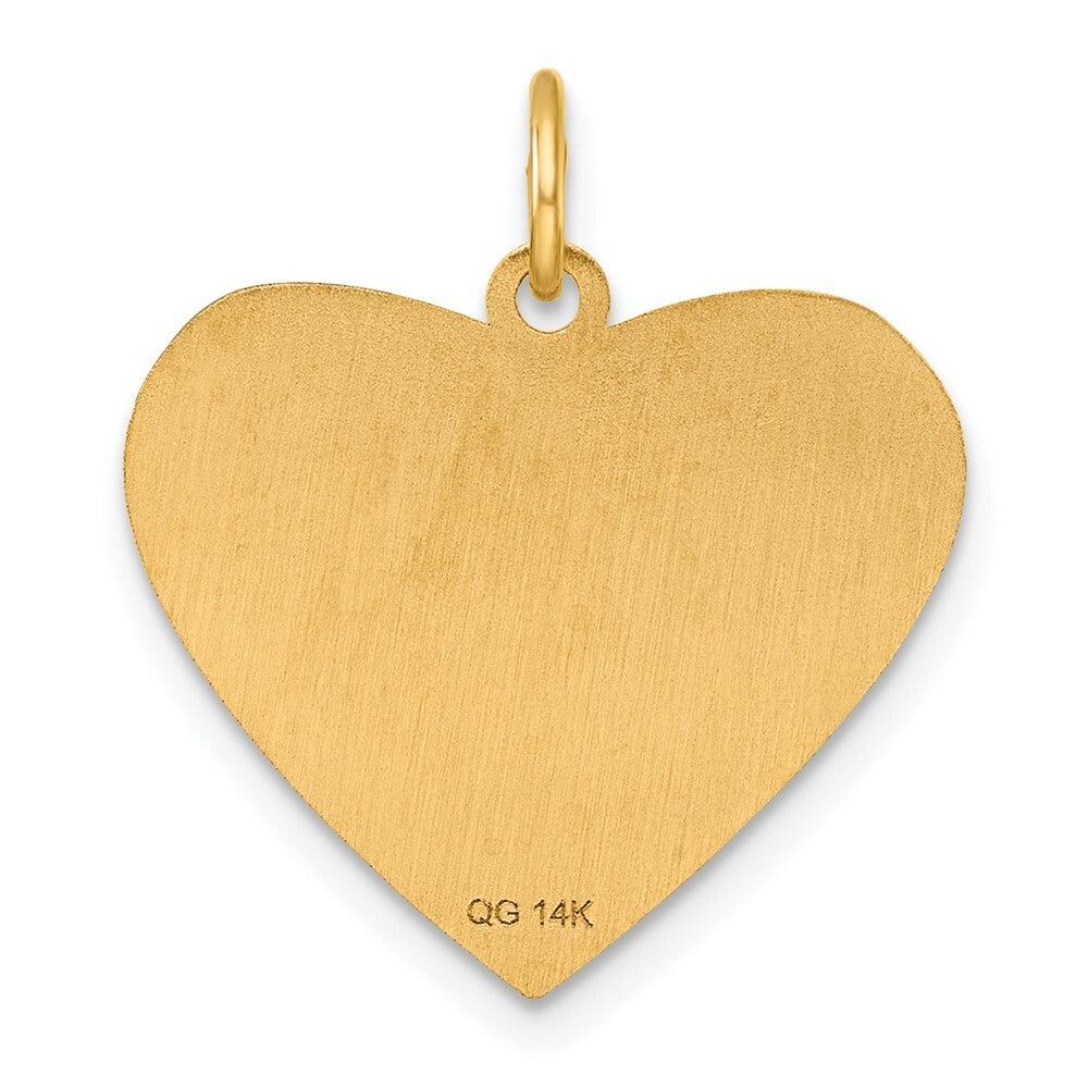 14k Yellow Gold Polished Class of 2026 Heart Charm Pendant for Women