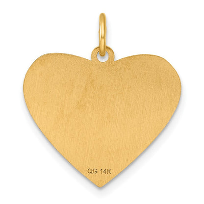 14k Yellow Gold Polished Class of 2026 Heart Charm Pendant for Women