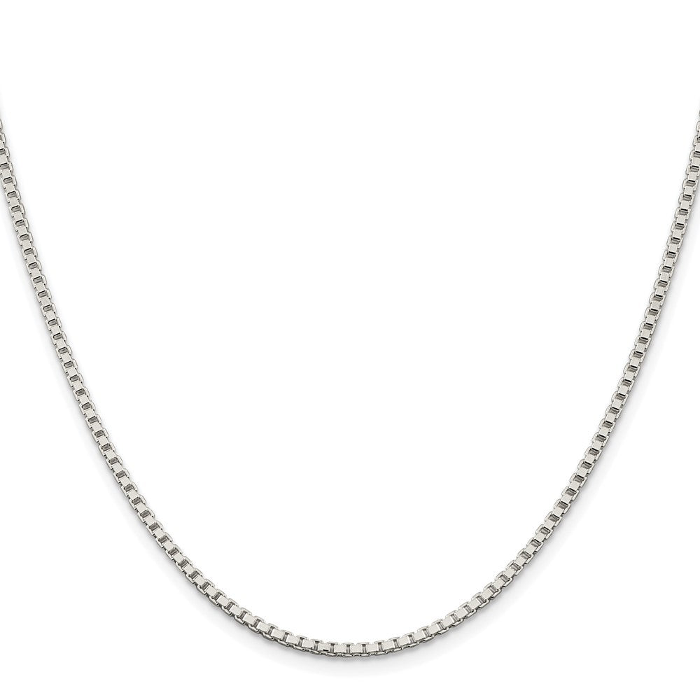 Sterling Silver Rhodium-plated 2mm Box Chain Necklace