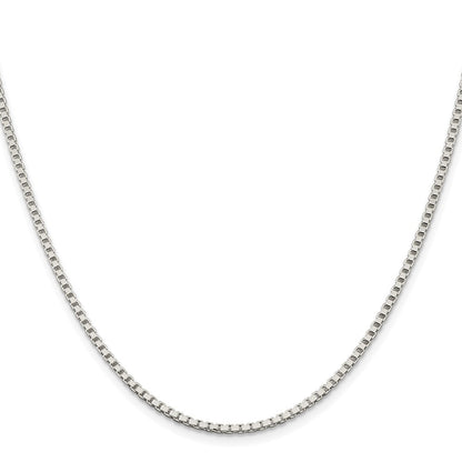 Sterling Silver Rhodium-plated 2mm Box Chain Necklace
